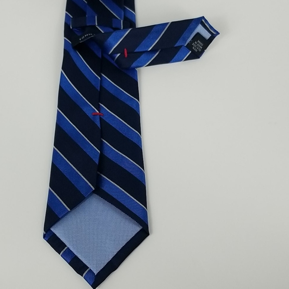 Tommy Hilfiger Blue Striped Silk Tie - Picture 10 of 16